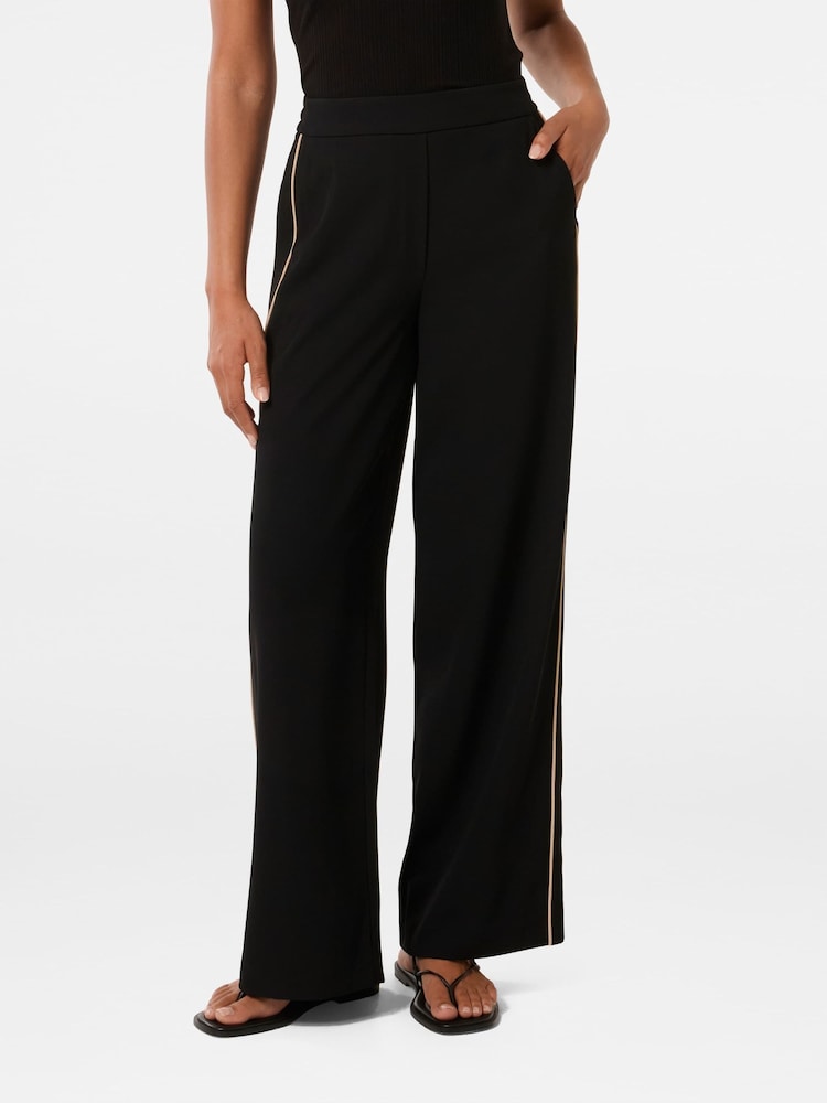Forever New Black Wide Fit Brandi Striped Wide Leg Pants - Image 1 of 5