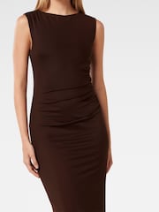 Forever New Brown Ally Sleeveless Mesh Midi Dress - Image 3 of 4