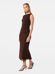 Forever New Brown Ally Sleeveless Mesh Midi Dress - Image 4 of 4