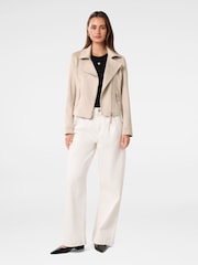 Forever New Natural Indie Vegan Suede Biker Jacket - Image 5 of 5