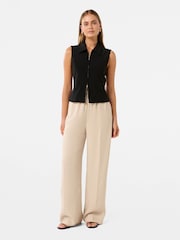 Forever New Black Vienna Zip Detail Collar Top - Image 5 of 5