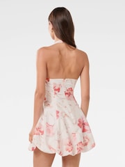 Forever New Harriet Halter Neck Bubble Mini Dress with a Touch of Linen - Image 2 of 5