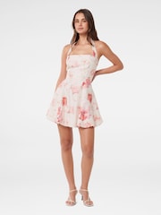 Forever New Harriet Halter Neck Bubble Mini Dress with a Touch of Linen - Image 5 of 5