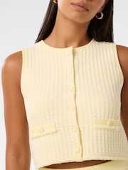 Forever New Yellow Aria Boucle Knitted Tank Top - Image 3 of 4