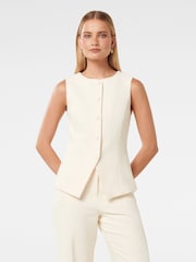 Forever New Cream Toni High Neck Waistcoat - Image 1 of 5