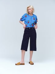 Navy Washed Cord Shorts - Image 4 of 4