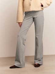 Mono Check Ponte Flared Trousers - Image 2 of 7