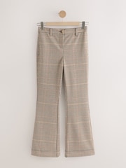 Brown Check Ponte Flared Trousers - Image 1 of 3