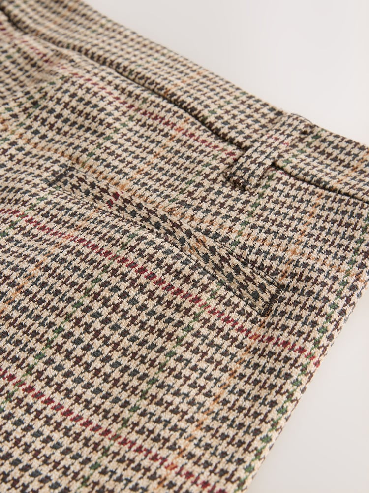 Brown Check Ponte Flared Trousers - Image 3 of 3