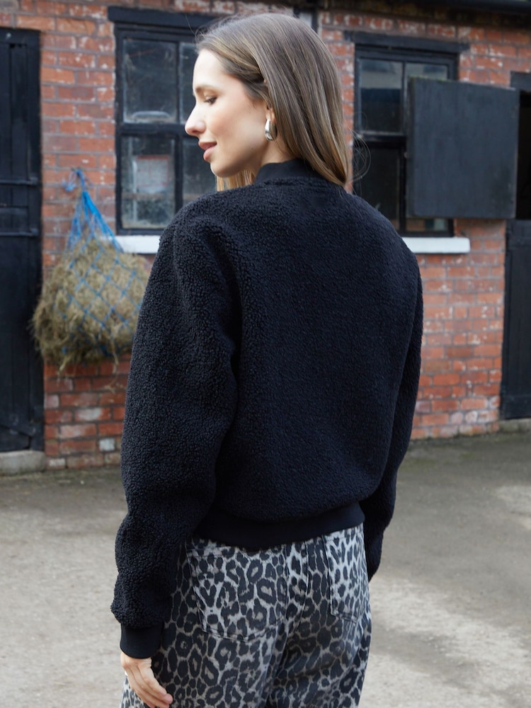 Threadbare Black Borg Bomber Jacket - Image 3 of 4