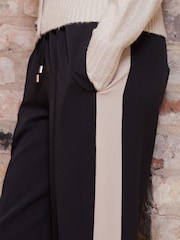 Threadbare Black Side Stripe Pull On Wide Leg Trousers - Image 3 of 5