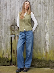 Threadbare Green Knitted Waistcoat - Image 3 of 4