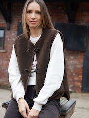 Brun - Veste Threadbare en polaire Borg bascule - Image 1 de 4