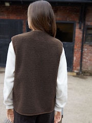 Brun - Veste Threadbare en polaire Borg bascule - Image 2 de 4