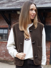 Brun - Veste Threadbare en polaire Borg bascule - Image 3 de 4