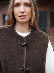 Brun - Veste Threadbare en polaire Borg bascule - Image 4 de 4