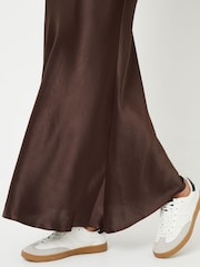 Threadbare Chocolate Brown Maxi Satin Slip Skirt - Image 4 of 4