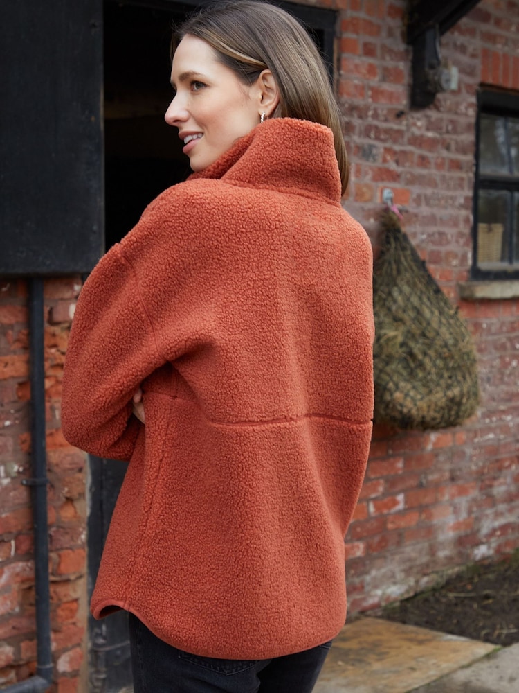 Помаранчевий - Threadbare Half Zip штучне хутро Fleece - Image 3 of 4