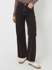 Threadbare Light Brown Wide Leg 100% Cotton Jeans - Image 1 of 4