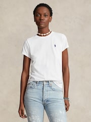 Polo Ralph Lauren White Jersey Crewneck Cotton T-Shirt - Image 1 of 5
