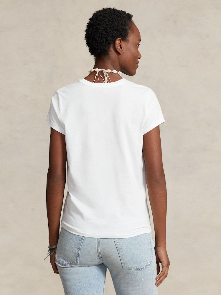 Polo Ralph Lauren White Jersey Crewneck Cotton T-Shirt - Image 2 of 5