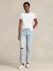 Polo Ralph Lauren White Jersey Crewneck Cotton T-Shirt - Image 3 of 5