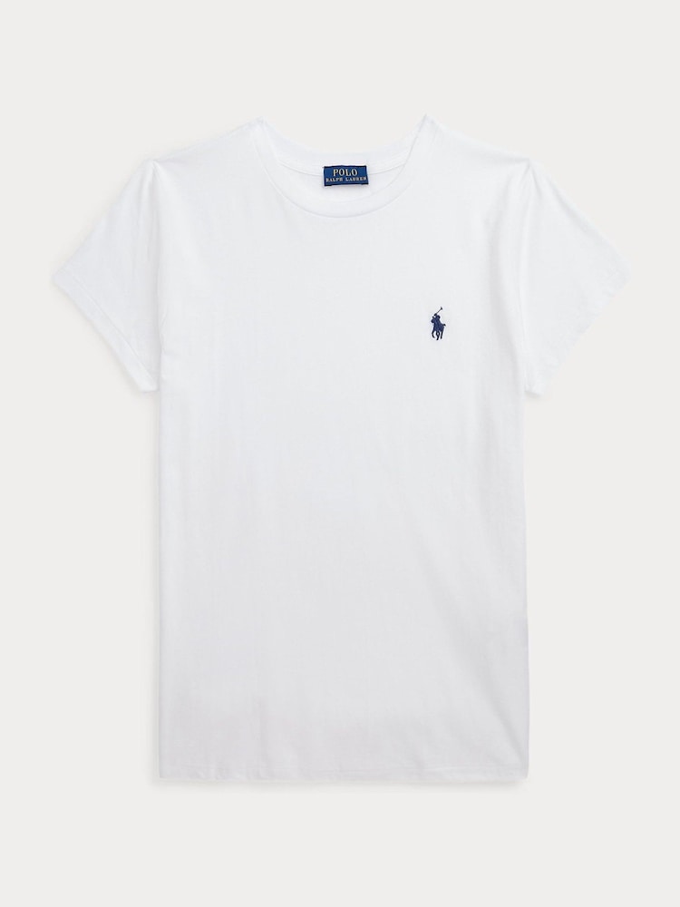Polo Ralph Lauren White Jersey Crewneck Cotton T-Shirt - Image 5 of 5