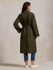 Polo Ralph Lauren Green Water Resistant Twill Long Car Coat - Image 2 of 6