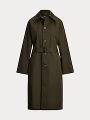 Polo Ralph Lauren Green Water Resistant Twill Long Car Coat - Image 6 of 6