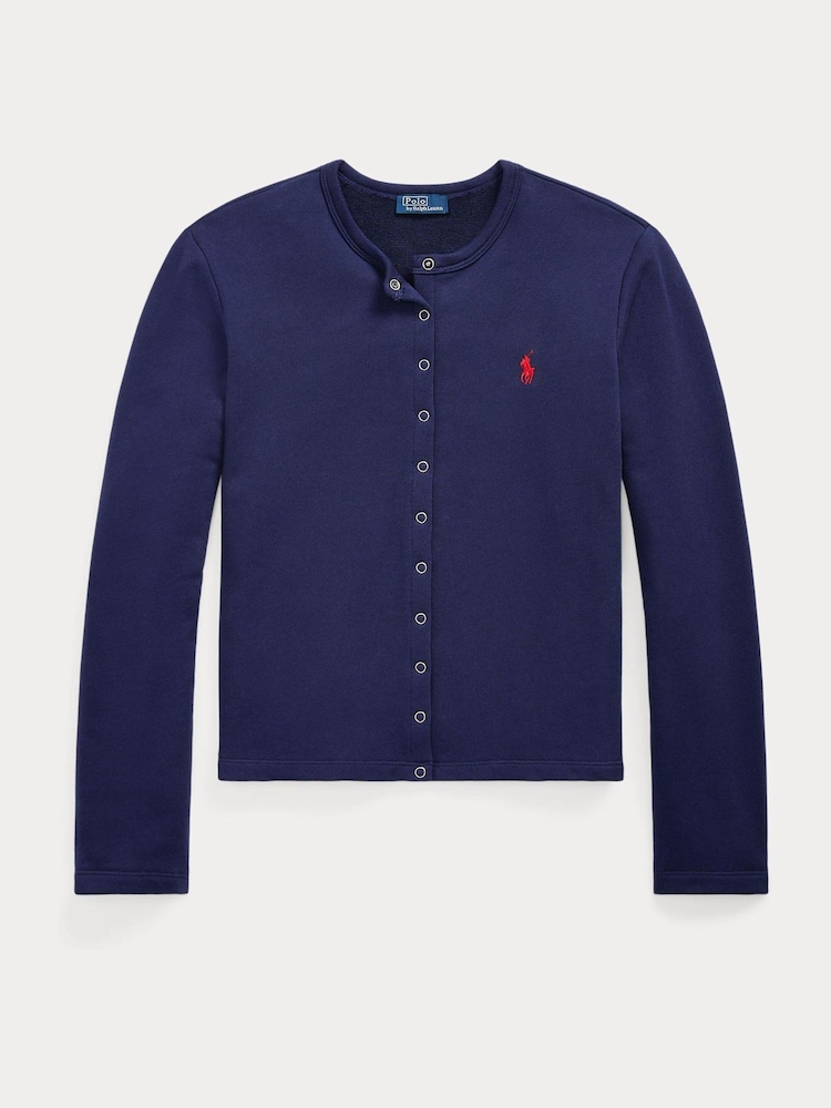 Polo Ralph Lauren Blue French Terry Cardigan - Image 5 of 5