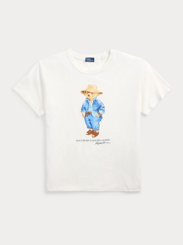Polo Ralph Lauren White Polo Bear Cotton Jersey T-Shirt - Image 5 of 5