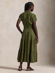 Polo Ralph Lauren Green Belted Tiered Shirt Dress - Image 2 of 5