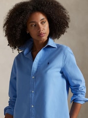 Polo Ralph Lauren Blue Classic Fit Oxford Cotton Shirt - Image 4 of 6