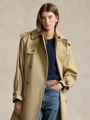 Polo Ralph Lauren Brown Double Breasted Twill Trench Cotton Coat - Image 3 of 6