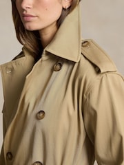 Polo Ralph Lauren Brown Double Breasted Twill Trench Cotton Coat - Image 4 of 6