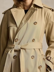Polo Ralph Lauren Brown Double Breasted Twill Trench Cotton Coat - Image 5 of 6
