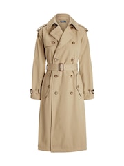 Polo Ralph Lauren Brown Double Breasted Twill Trench Cotton Coat - Image 6 of 6