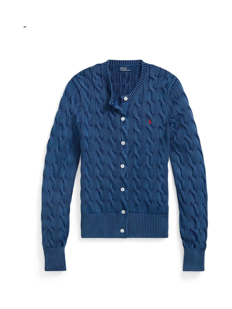 Polo Ralph Lauren Blue Cable Knit Cotton Cardigan - Image 5 of 5