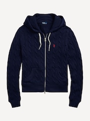 Polo Ralph Lauren Blue Cable Knit  Cotton Full-Zip Hoodie - Image 8 of 8