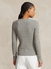 Polo Ralph Lauren Grey Cable-Knit Cotton Crewneck Sweater - Image 2 of 5