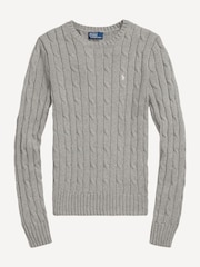 Polo Ralph Lauren Grey Cable-Knit Cotton Crew Neck Sweater - Image 7 of 7