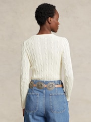 Polo Ralph Lauren Cream Cable-Knit Cotton Crew Neck Sweater - Image 2 of 8