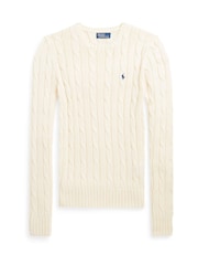 Polo Ralph Lauren Cream Cable-Knit Cotton Crewneck Sweater - Image 4 of 4
