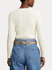 Polo Ralph Lauren Cream Cable-Knit Cotton Crew Neck Sweater - Image 6 of 8