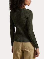 Polo Ralph Lauren Green Cable-Knit Cotton V-Neck Sweater - Image 6 of 9