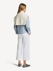 Polo Ralph Lauren White Twill Wide-Leg Cropped Trousers - Image 3 of 8