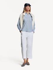 Polo Ralph Lauren White Twill Wide-Leg Cropped Trousers - Image 5 of 8