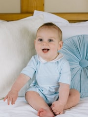 Emile Et Rose Romper With Pretty Knit Lace Yoke & Sleeves - Image 1 of 4
