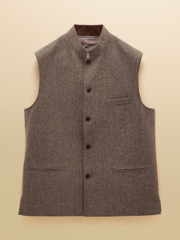 Joules Stone Wool Blend Tweed Gilet - Image 12 of 12