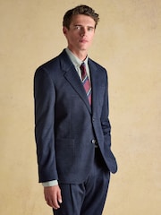 Joules Blue Relaxed Jersey Prince of Wales Check Suit Jacket - Image 1 of 13